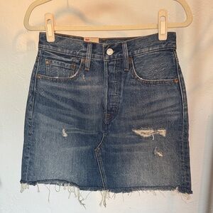 Levi's Distressed Denim Mini Skirt